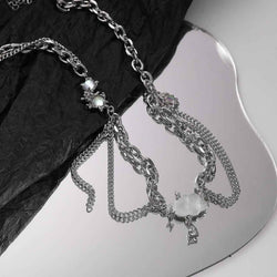 Cloud Pendant W/ Tassel Necklace