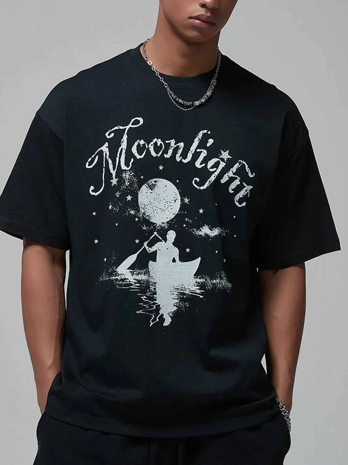 Moonlight Long-Short Sleeve T-Shirt - Damned Threads