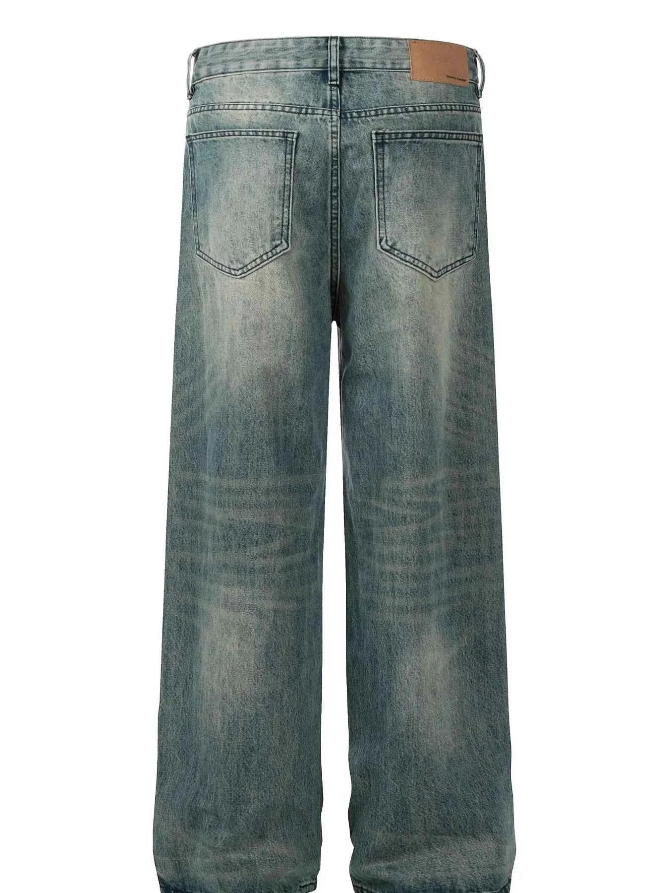 Men's Vintage Washed Wide-Leg Jeans