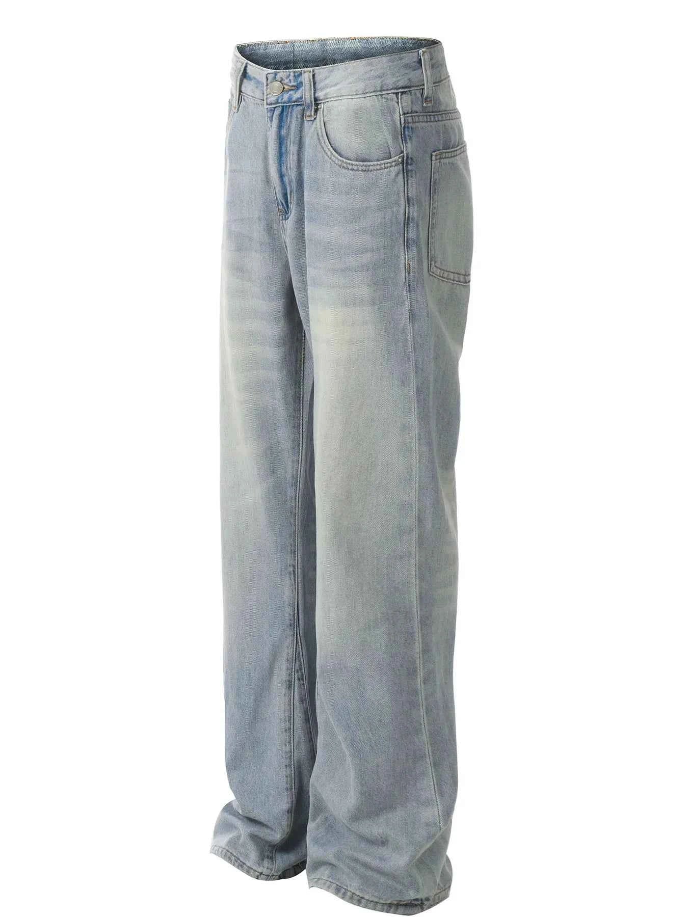 Men's Relaxed Fit Wash Wide Leg Jeans