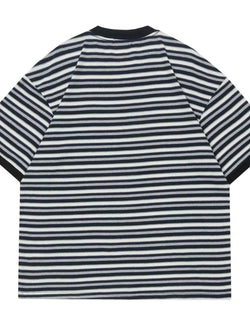 Men's Classic Striped Cotton Crew Neck T-Shirt