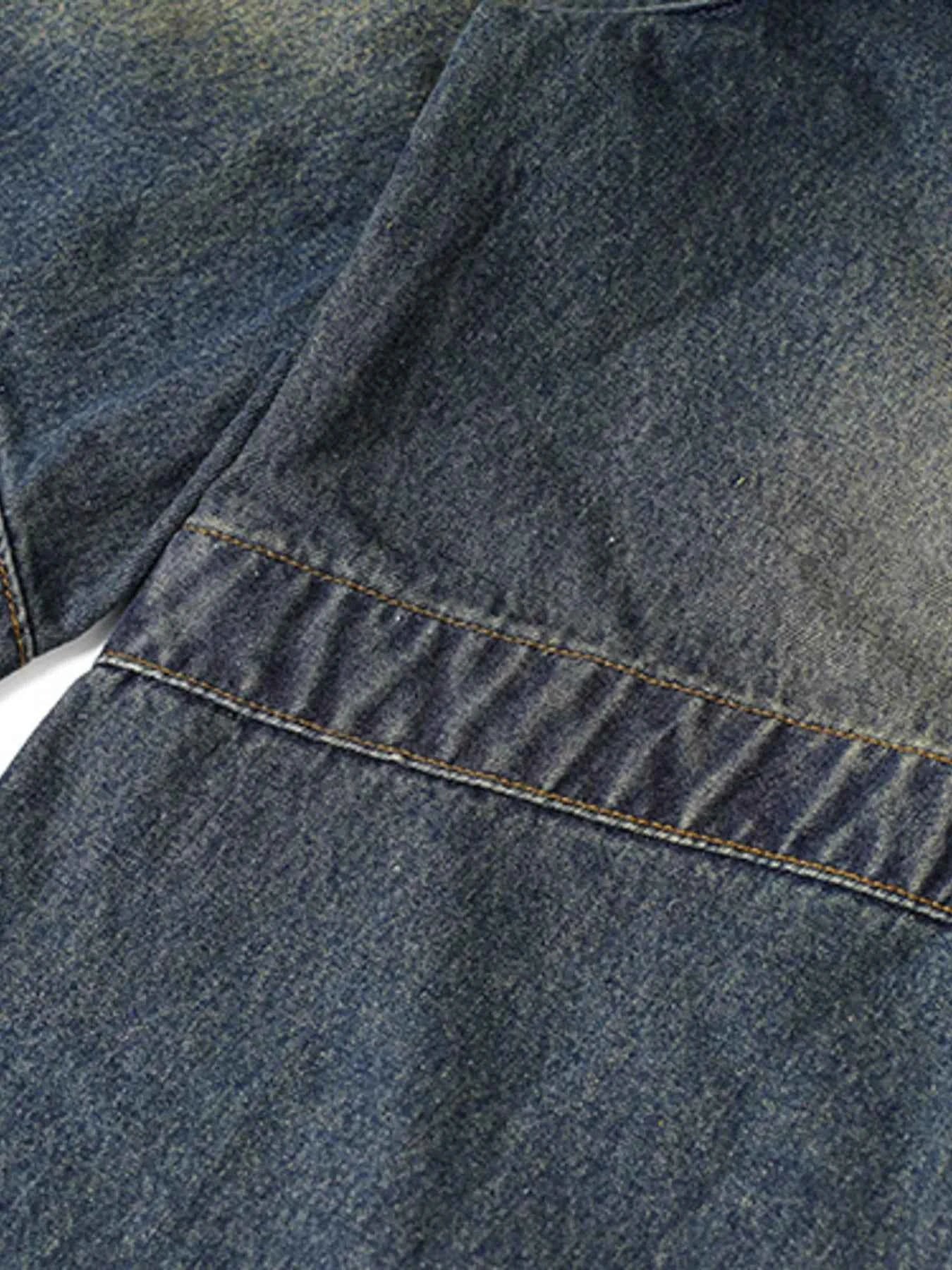 Men's Frayed Hem Loose Fit Jeans