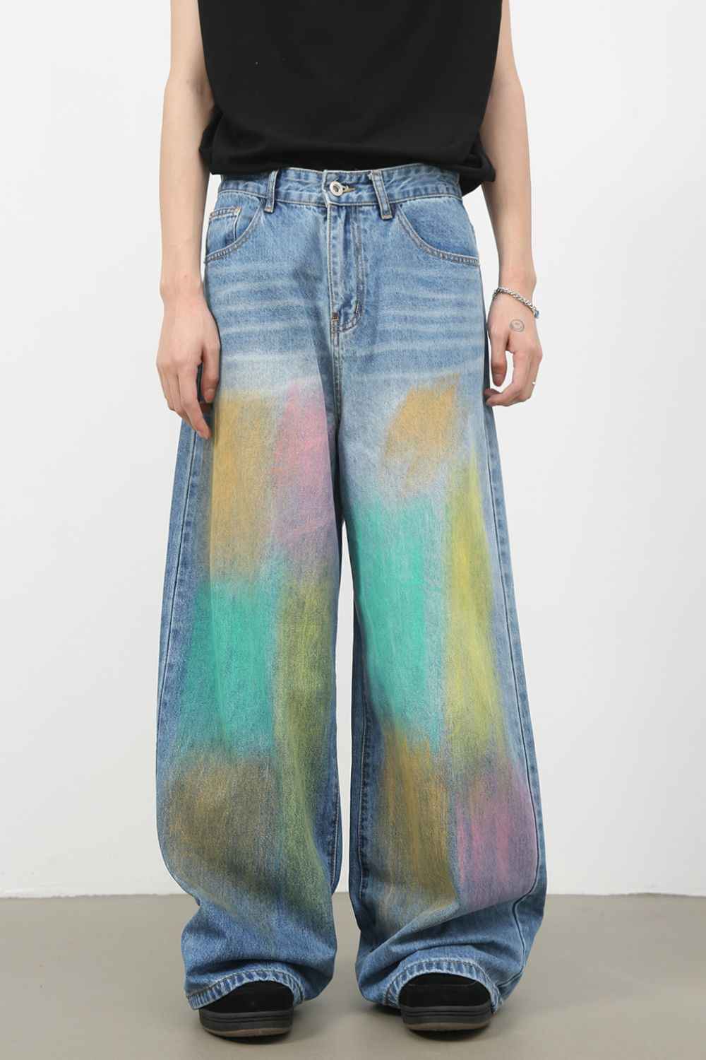 Men's Contrast Wide Leg Jeans - Damned Threads