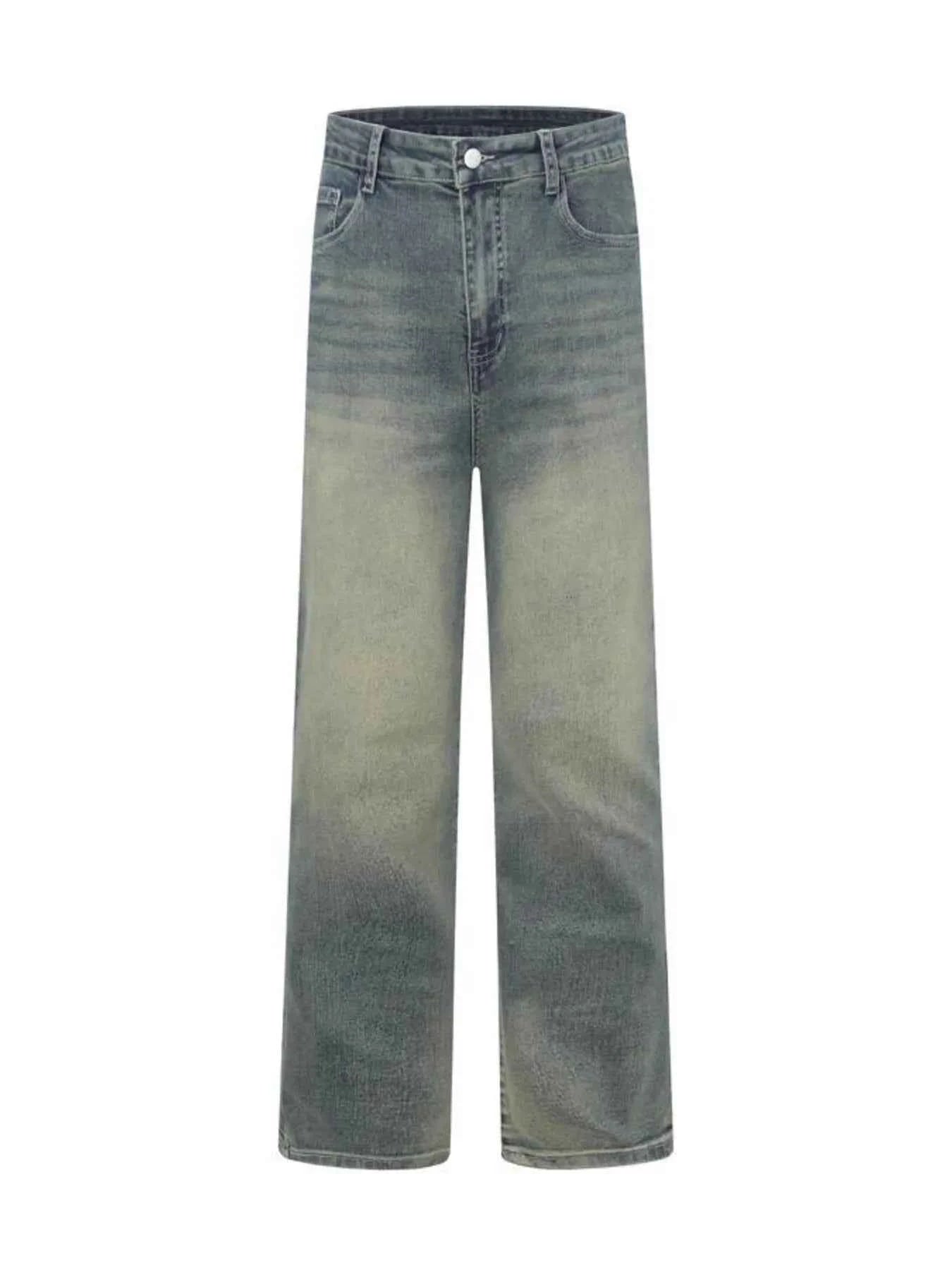 Men's Vintage Wash Wide Leg High-Rise Jeans