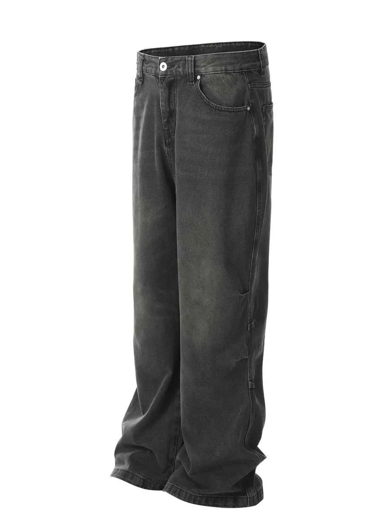 Men's Washed Wide-Leg Baggy Jeans