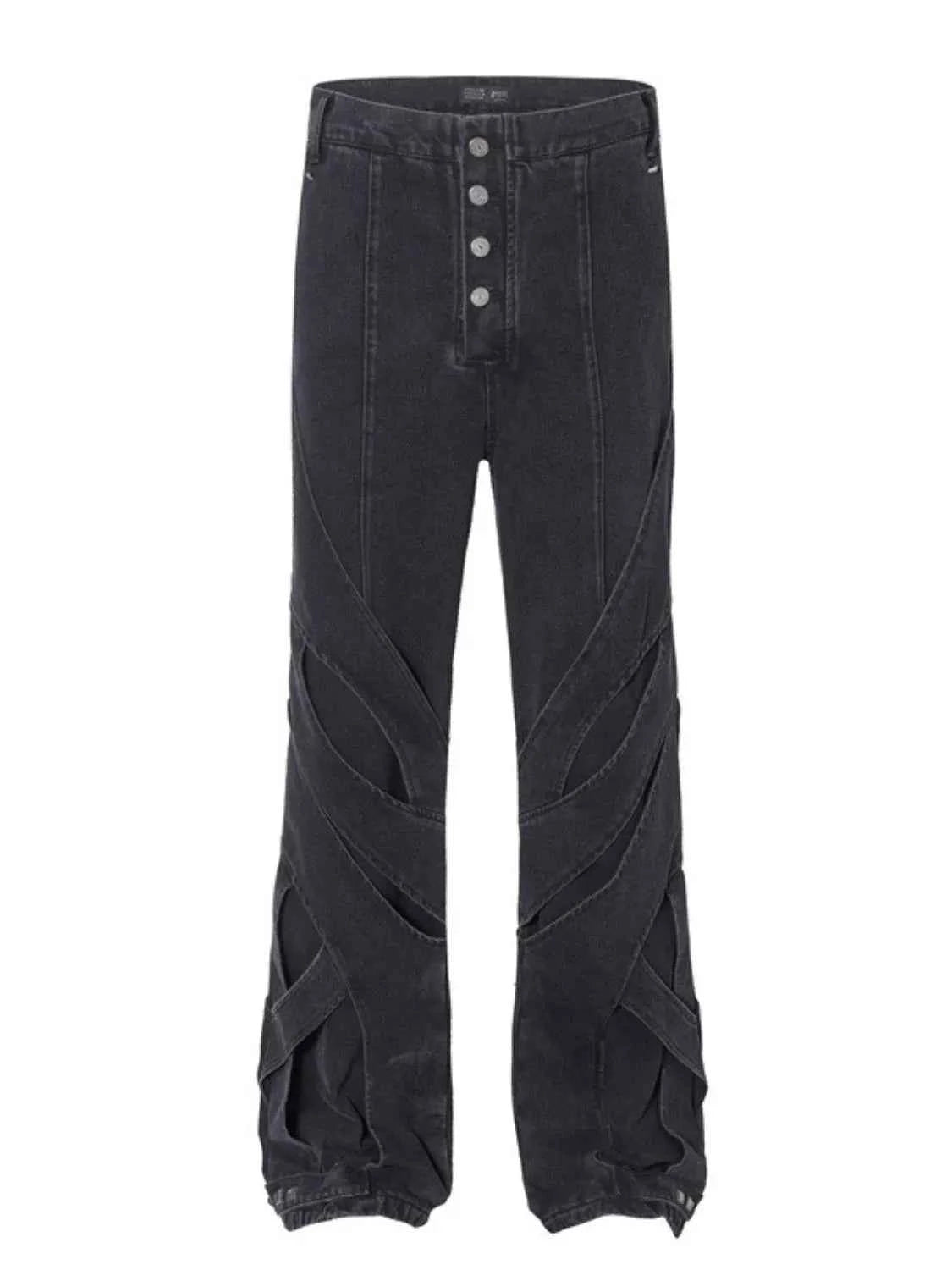 Men's High Waist Button Fly Jeans