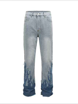 Men's Flame Pattern Patch Cargo Jeans ’ - Damned Threads