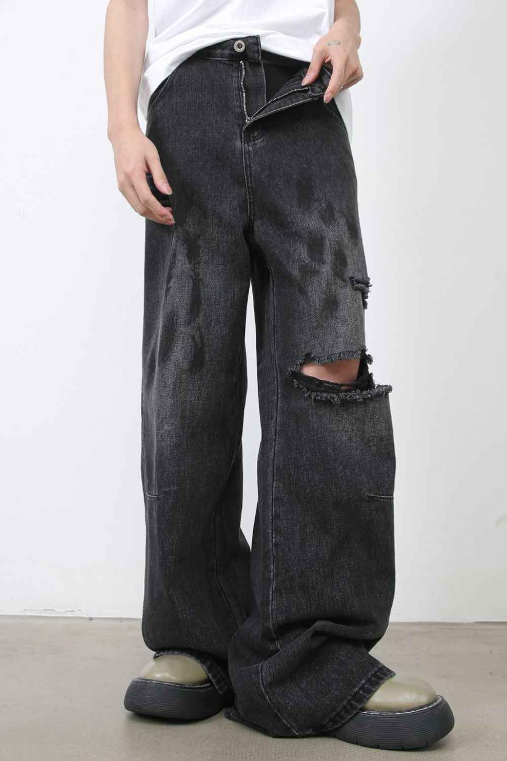Men's Distressed Baggy Jeans - Damned Threads