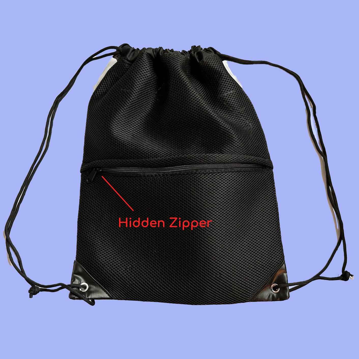 Flash Reflective Clear Drawstring Festival Bag w/ Fan Holster - Damned Threads