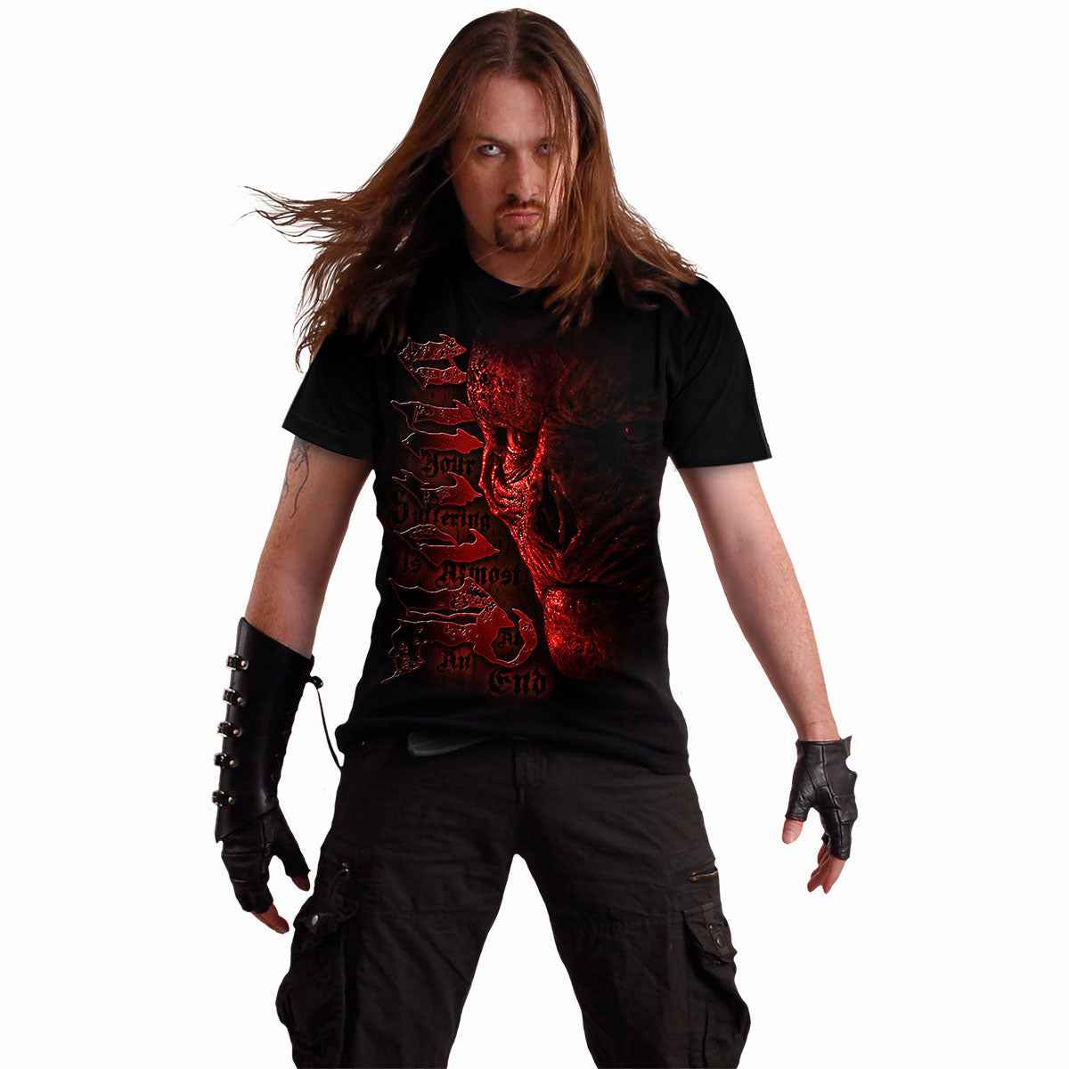 VECNA - SUFFER - Front Print T-Shirt Black - Damned Threads