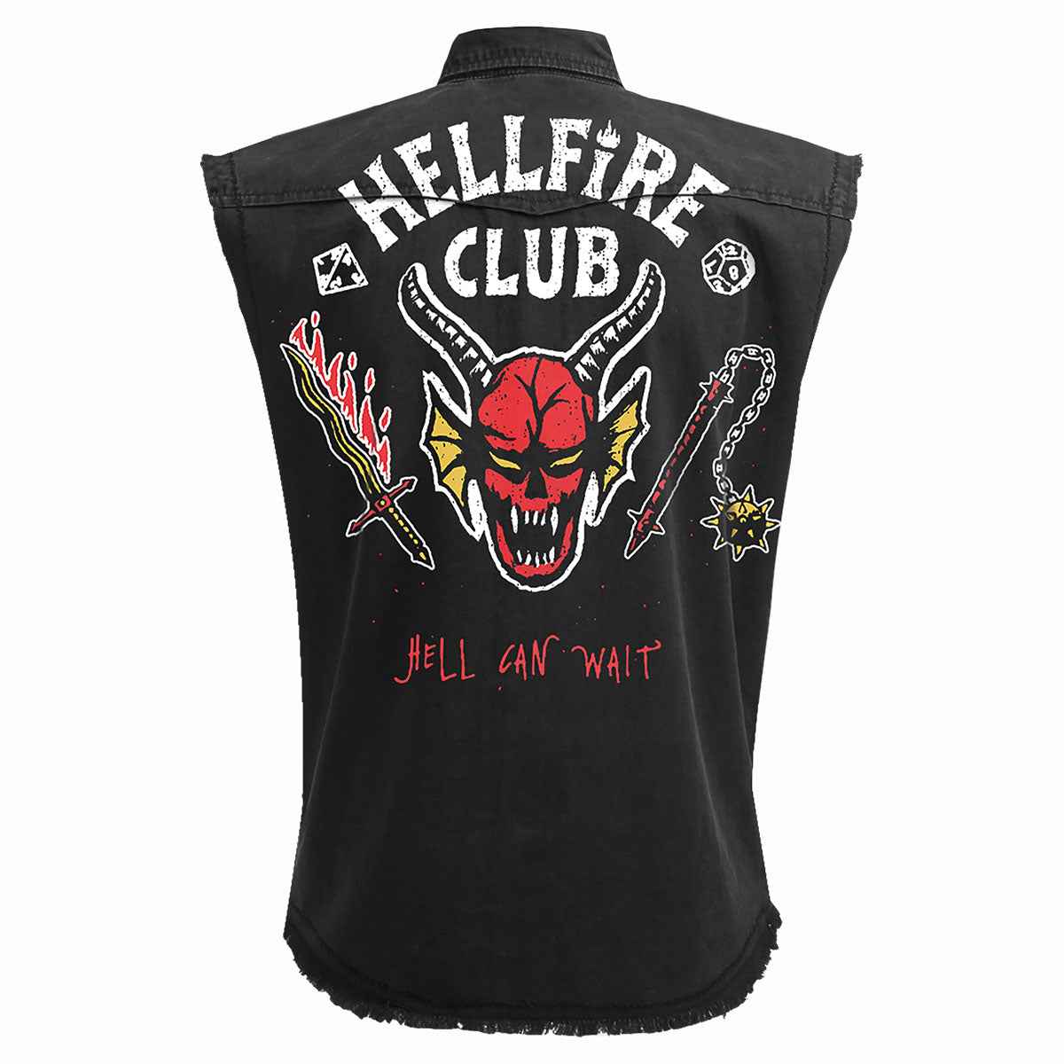 HELL FIRE CLUB - Sleeveless Stone Washed Worker Black - Damned Threads