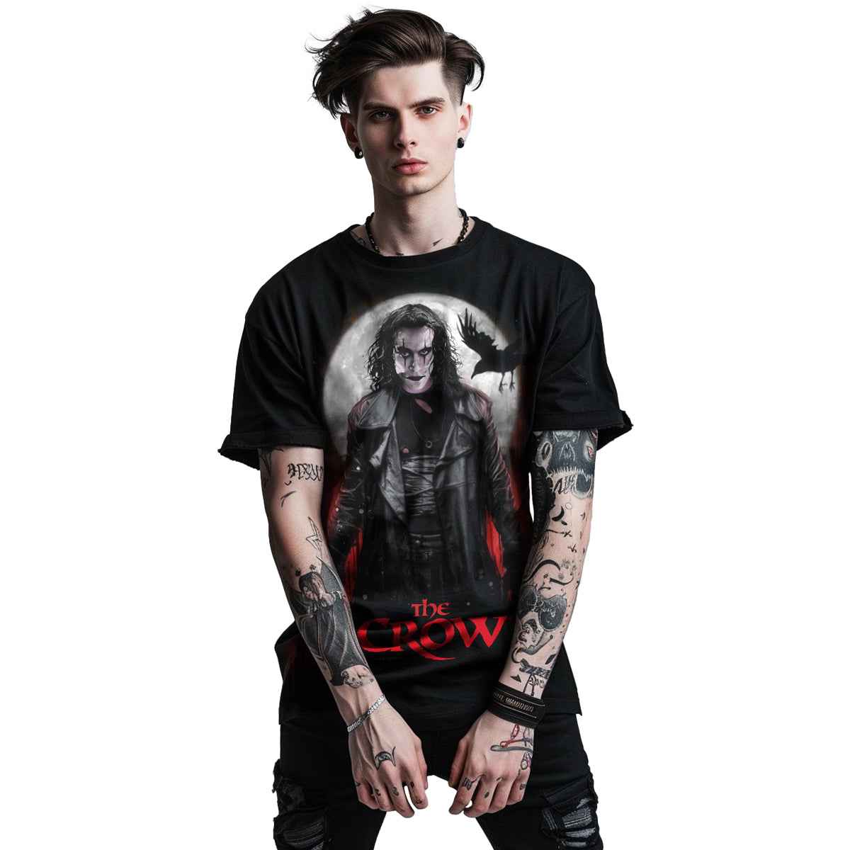 THE CROW - BLOOD MOON - Front Print T-Shirt Black - Damned Threads