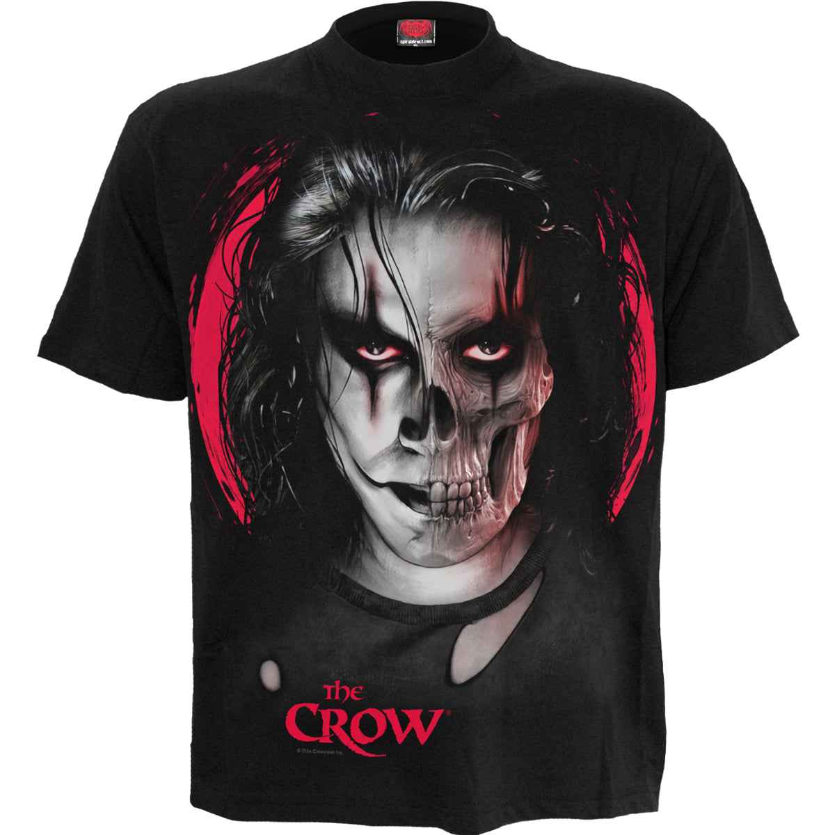 THE CROW - SKULL FACE - Front Print T-Shirt Black - Damned Threads