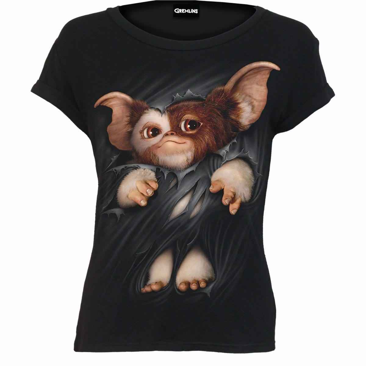 GREMLINS - GIZMO - Boatneck Cap Sleeve Top Black - Damned Threads