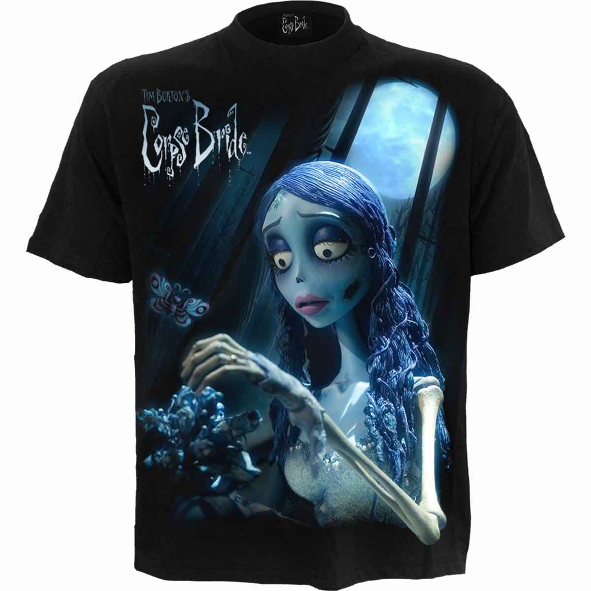 CORPSE BRIDE - GLOW IN THE DARK - Front Print T-Shirt Black - Damned Threads
