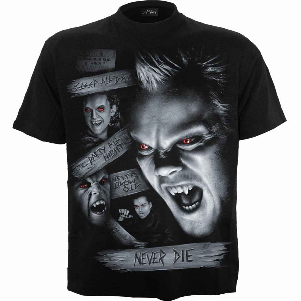 THE LOST BOYS - NEVER DIE - T-Shirt Black - Damned Threads