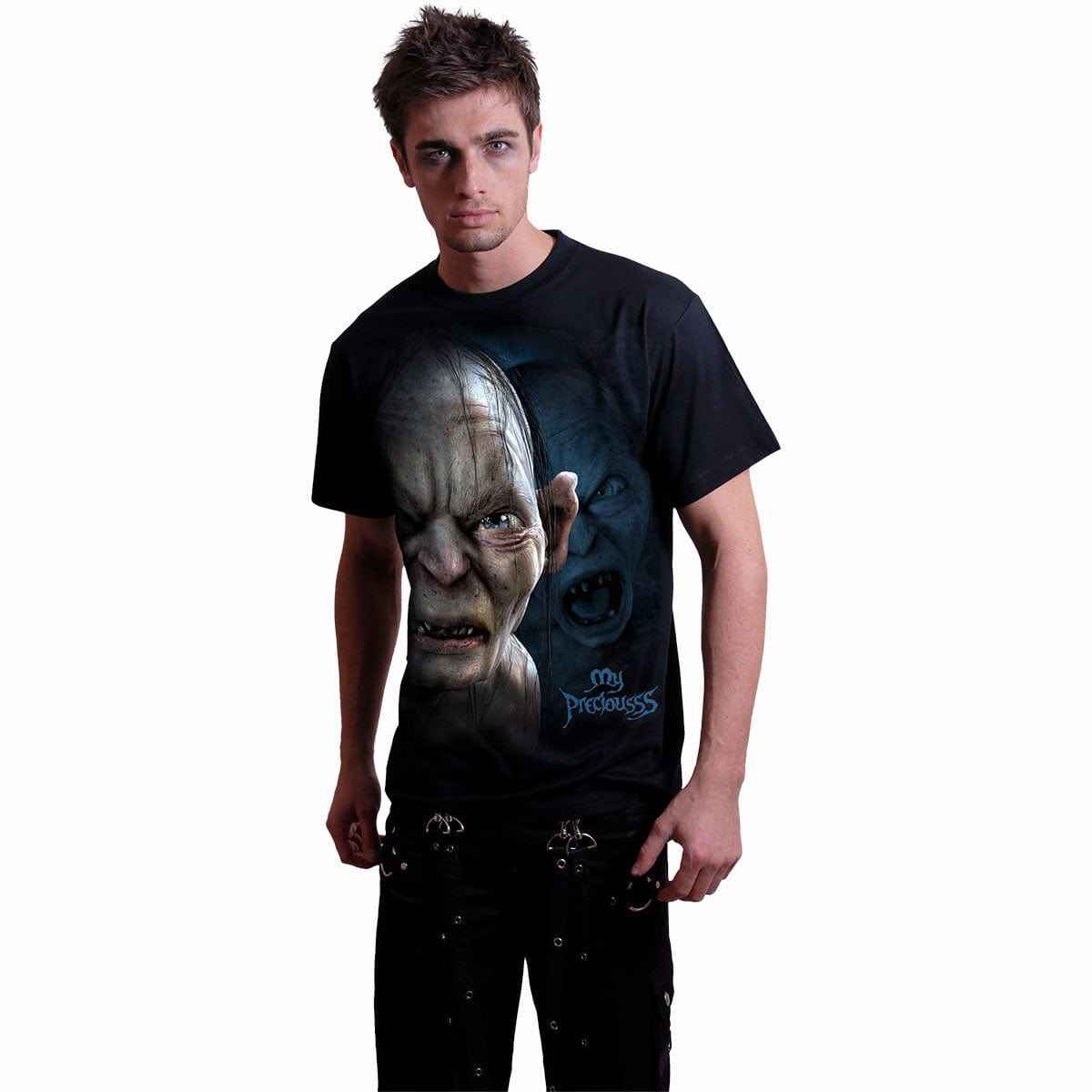 LOTR - GOLLUM - MY PRECIOUSSS - Front Print T-Shirt Black - Damned Threads