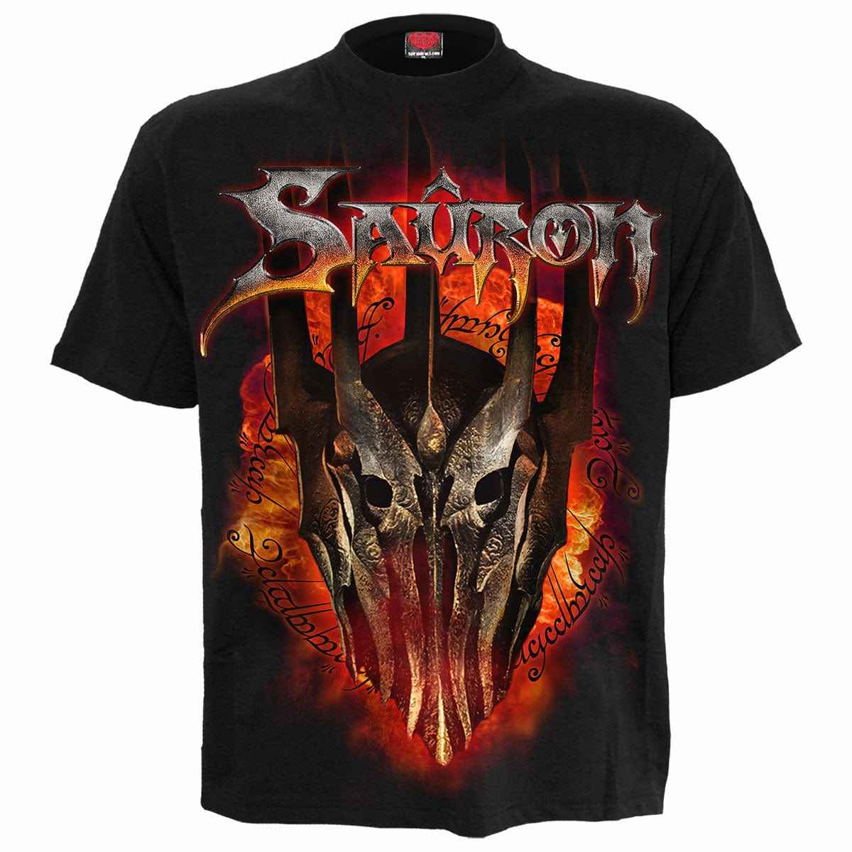LOTR - SAURON - METAL TEE - Front Print T-Shirt Black - Damned Threads