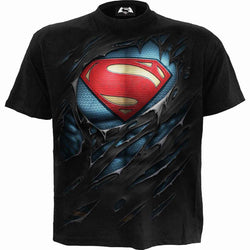 SUPERMAN - RIPPED - T-Shirt Black - Damned Threads
