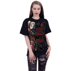 HARLEY QUINN - EMBRACE MADNESS - Front Print T-Shirt Black - Damned Threads