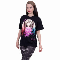 HARLEY QUINN - MAD LOVE - Front Print T-Shirt Black - Damned Threads