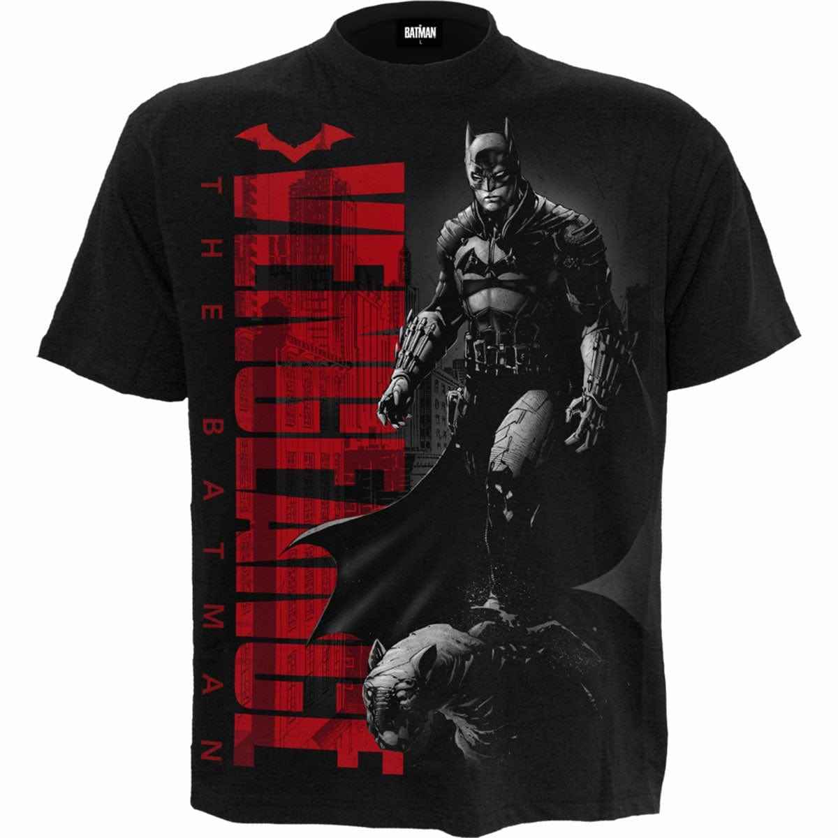 THE BATMAN - COMIC COVER - Front Print T-Shirt Black - Damned Threads