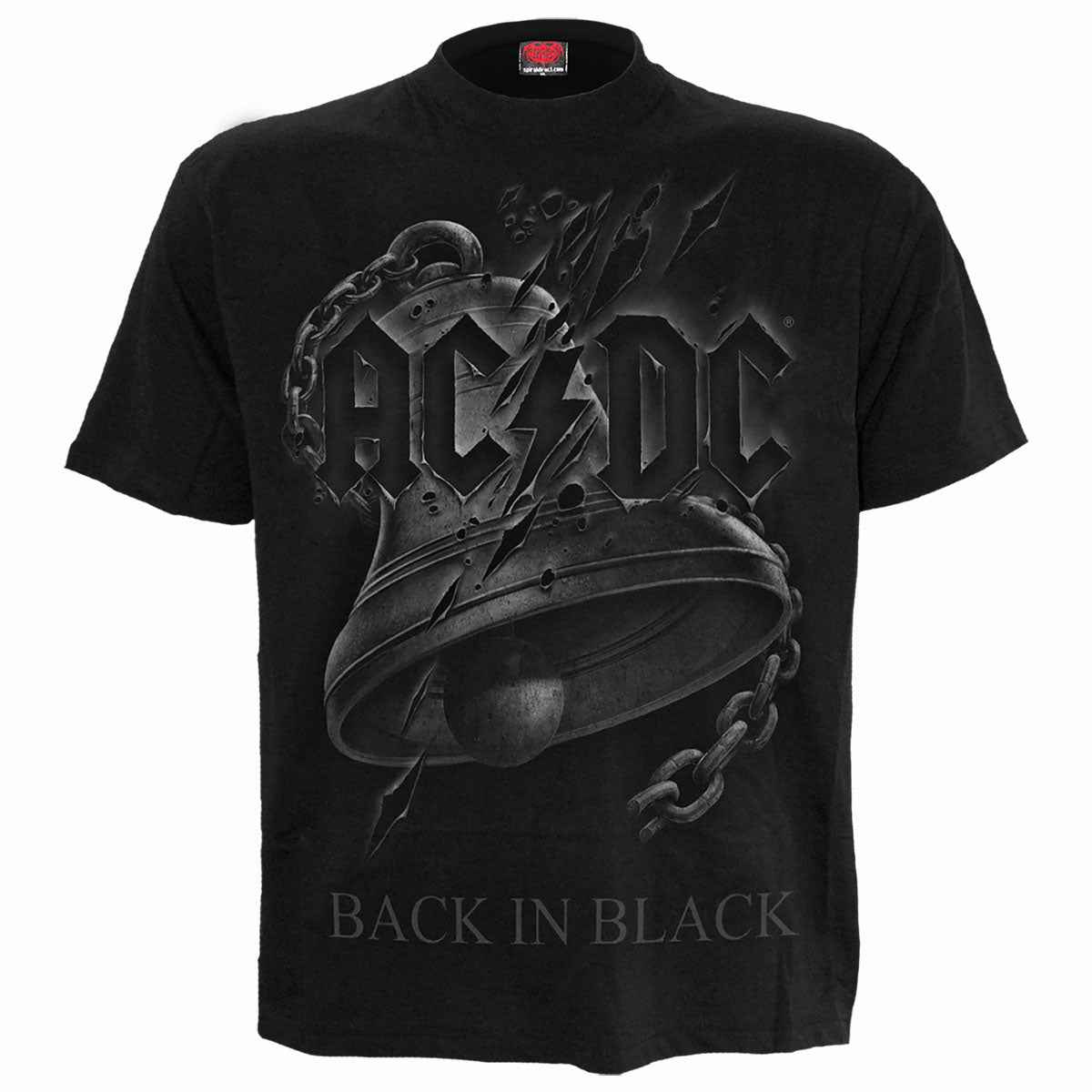 AC/DC - BACK IN BLACK TORN - Front Print T-Shirt Black - Damned Threads