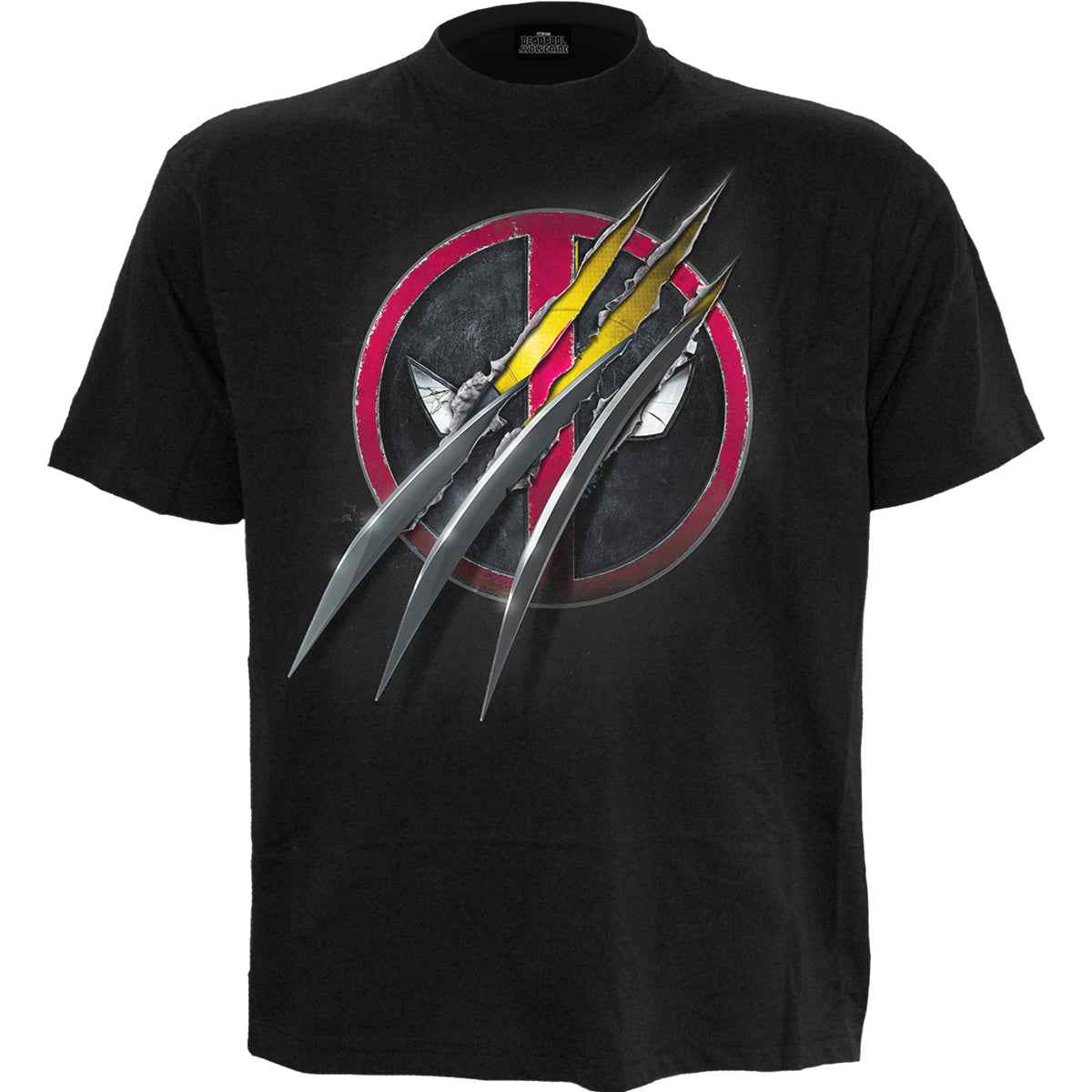 DEADPOOL - SLASHED - Front Print T-Shirt Black - Damned Threads