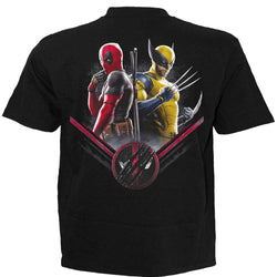 DEADPOOL - WOLVERINE BULLSEYE - T-Shirt Black - Damned Threads