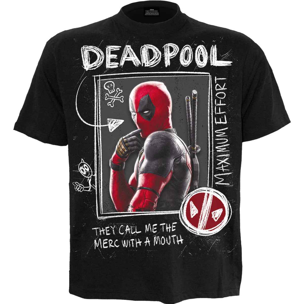 DEADPOOL - WOLVERINE SKETCHES - T-Shirt Black - Damned Threads
