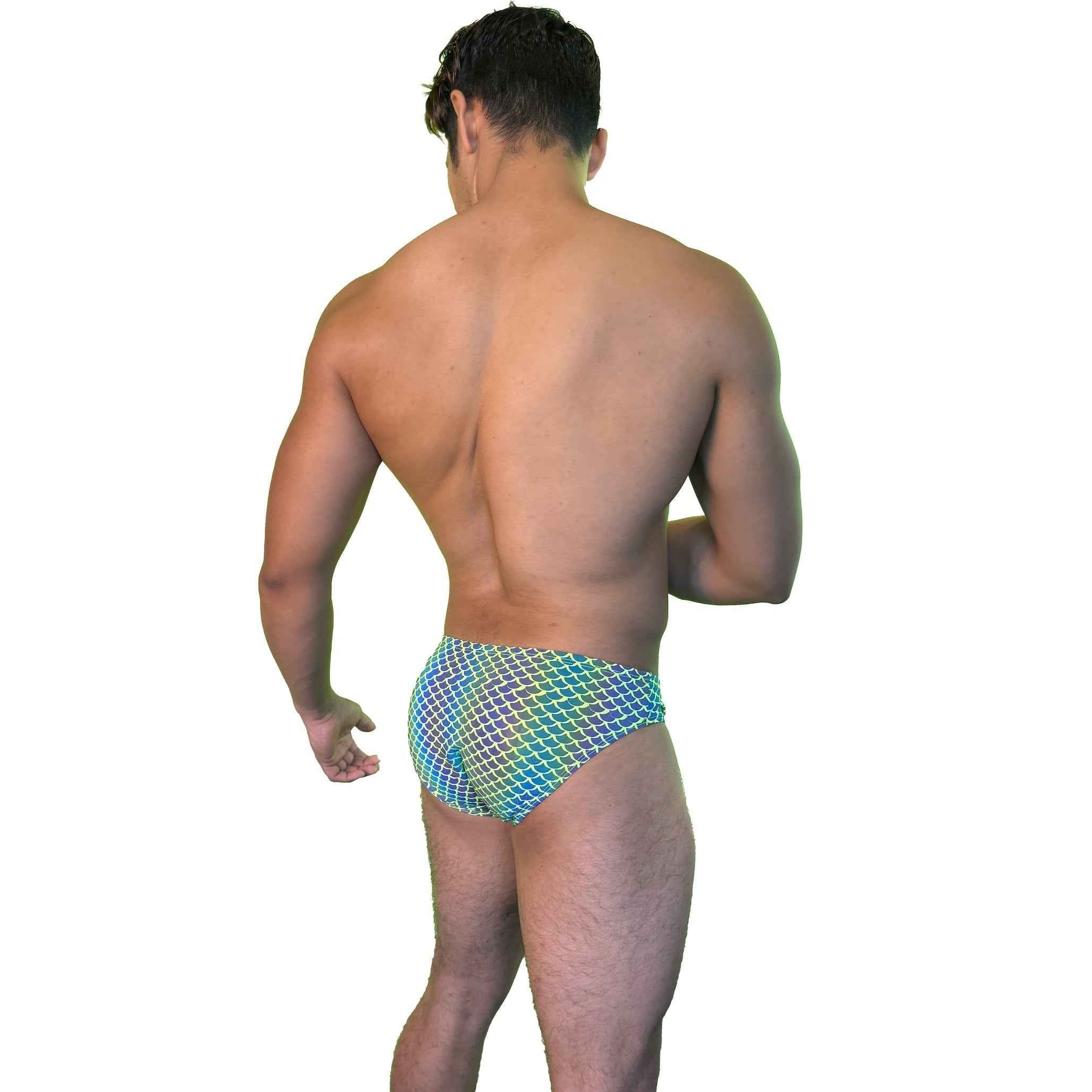 Party Bottoms - UV Green Mermaid Classic Cut Party & Swim Brief - Damned Threads