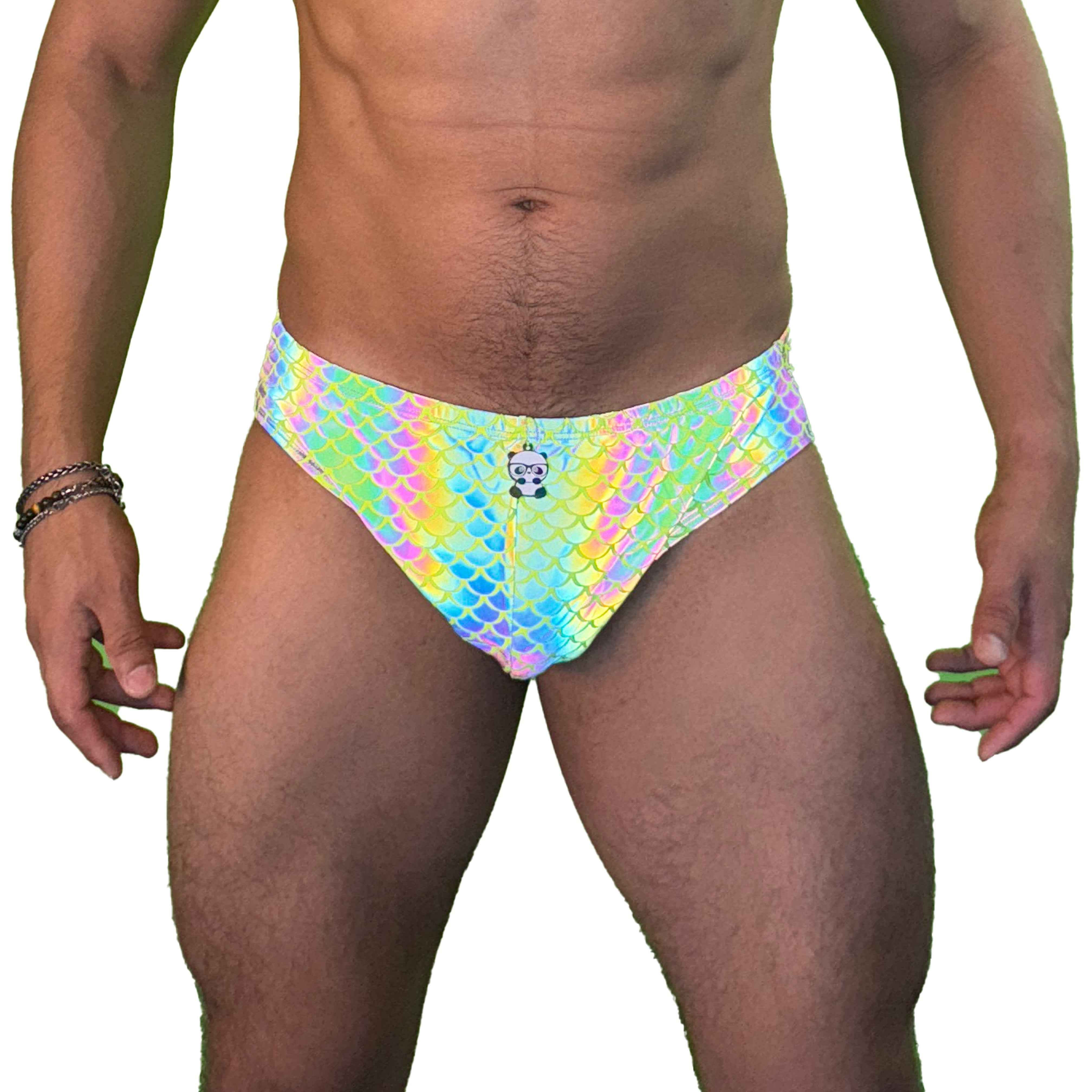 Party Bottoms - UV Green Mermaid Classic Cut Party & Swim Brief - Damned Threads