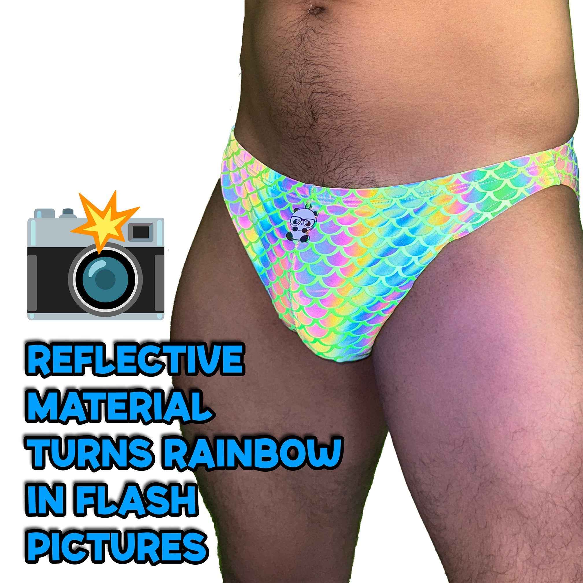 Party Bottoms - UV Green Mermaid Classic Cut Party & Swim Brief - Damned Threads
