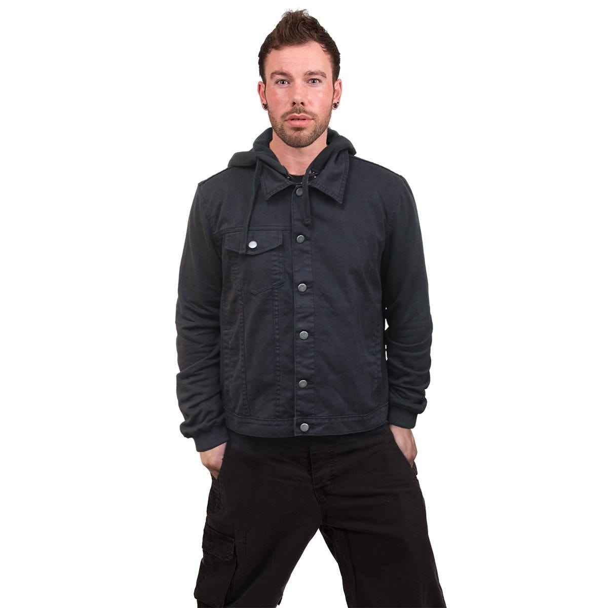 URBAN FASHION - Hooded Shacket Black - Damned Threads