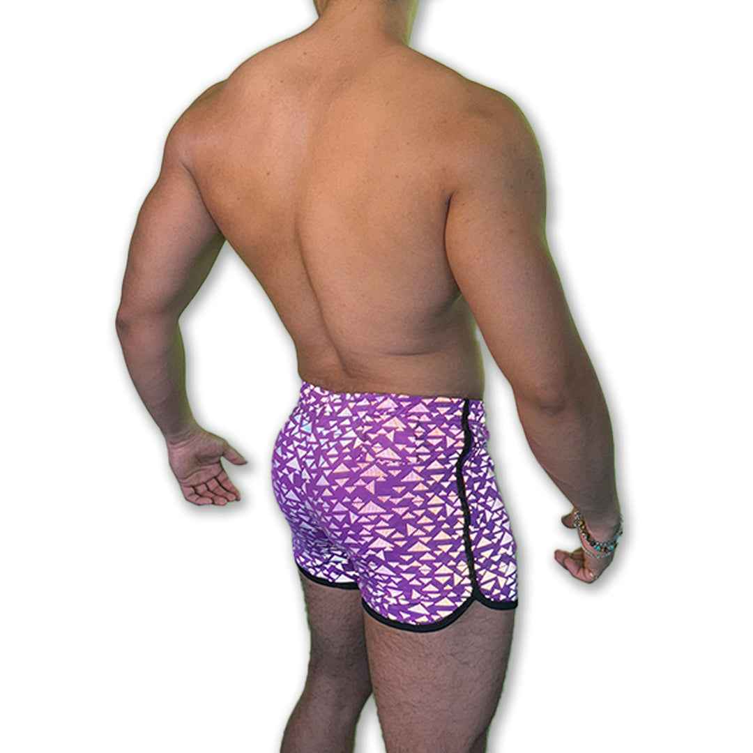 The "VPL" Party Shorts - Purple Flash Reflective Triangles - Damned Threads