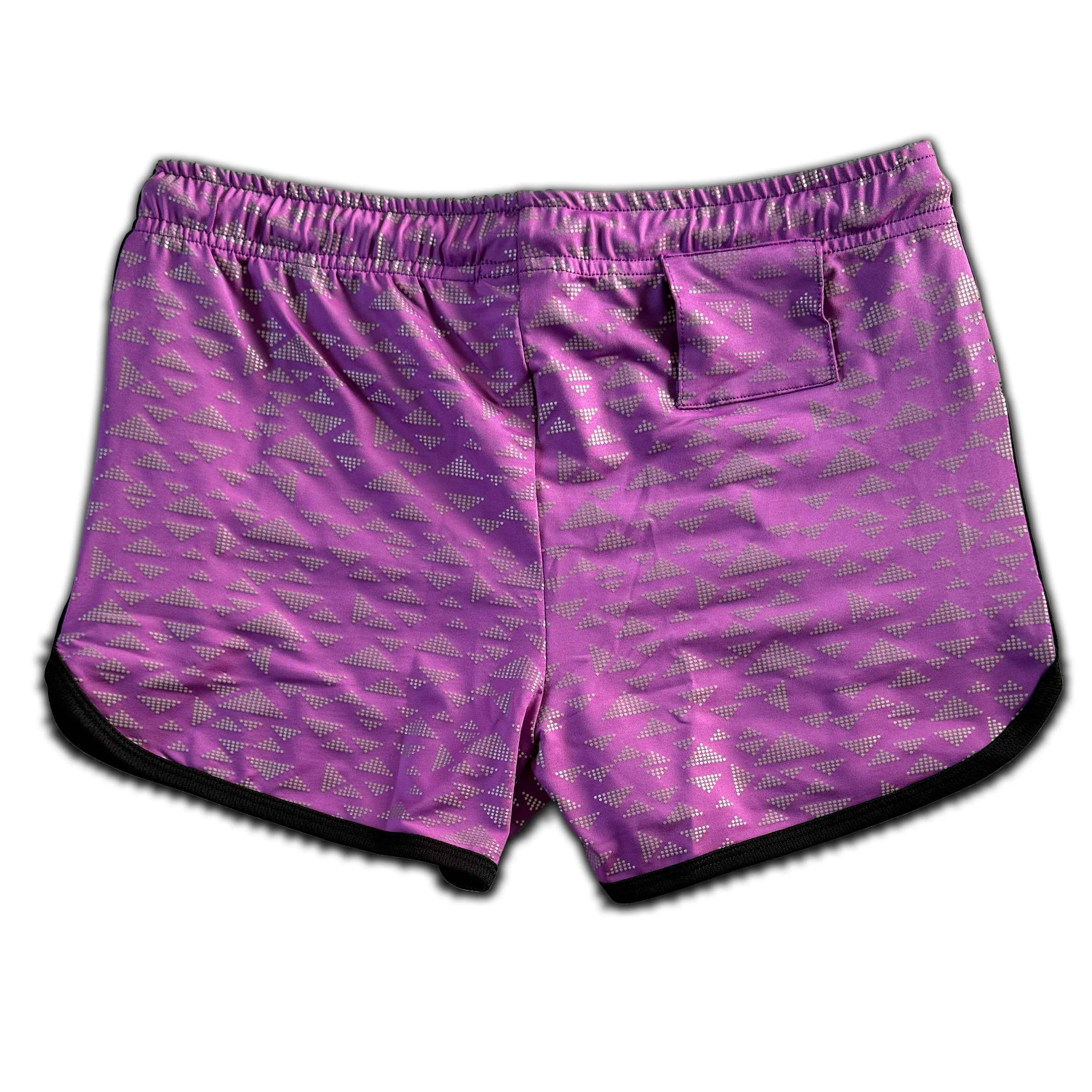 The "VPL" Party Shorts - Purple Flash Reflective Triangles - Damned Threads