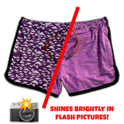 The "VPL" Party Shorts - Purple Flash Reflective Triangles - Damned Threads