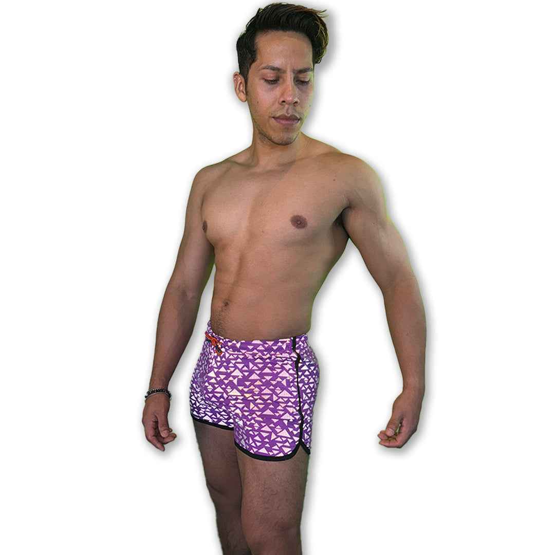 The "VPL" Party Shorts - Purple Flash Reflective Triangles - Damned Threads