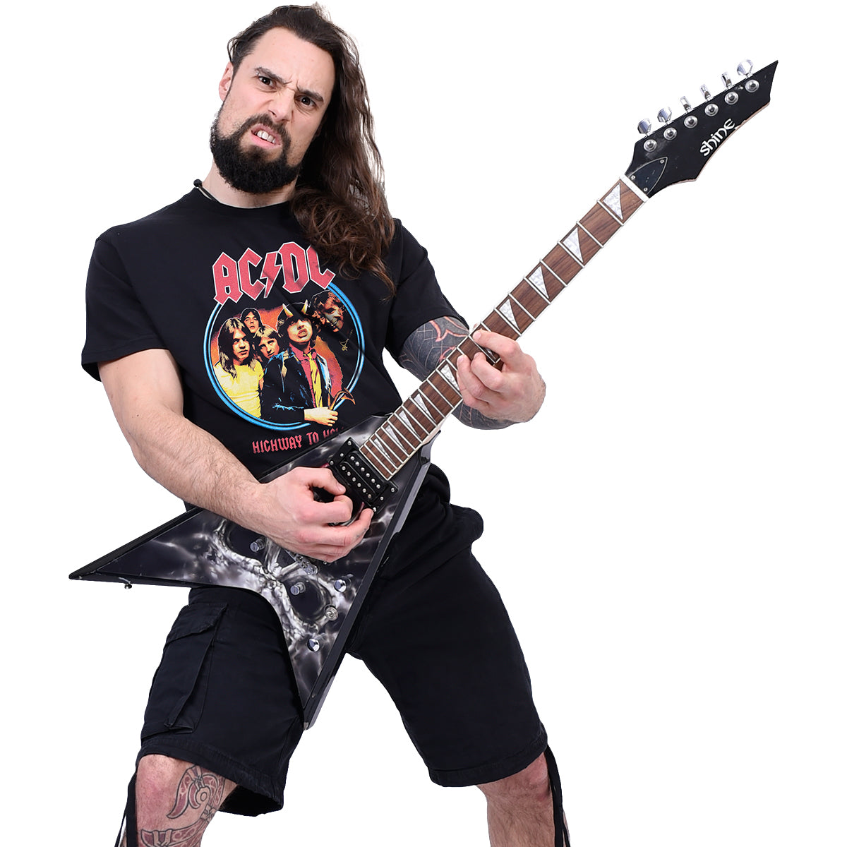 AC/DC - HIGHWAY TO HELL - Front Print T-Shirt Black - Damned Threads