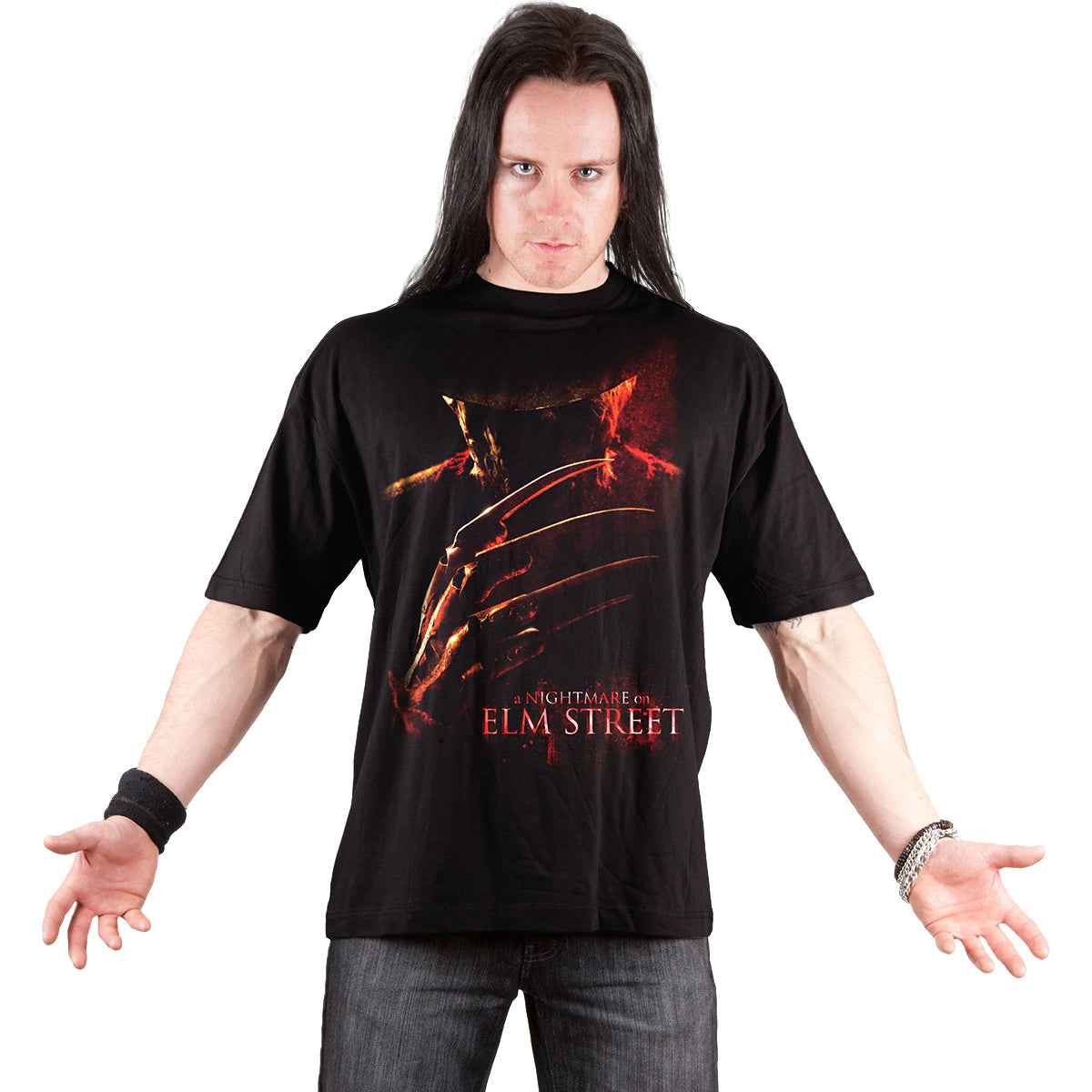 NIGHTMARE ON ELM STREET - POSTER - Front Print T-Shirt Black - Damned Threads