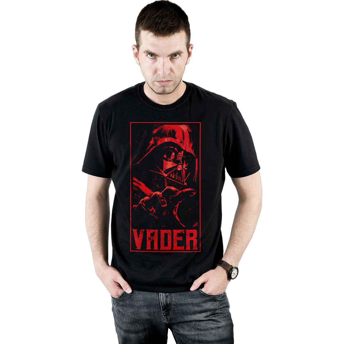 STAR WARS KENOBI - VADER  - Front Print T-Shirt Black - Damned Threads