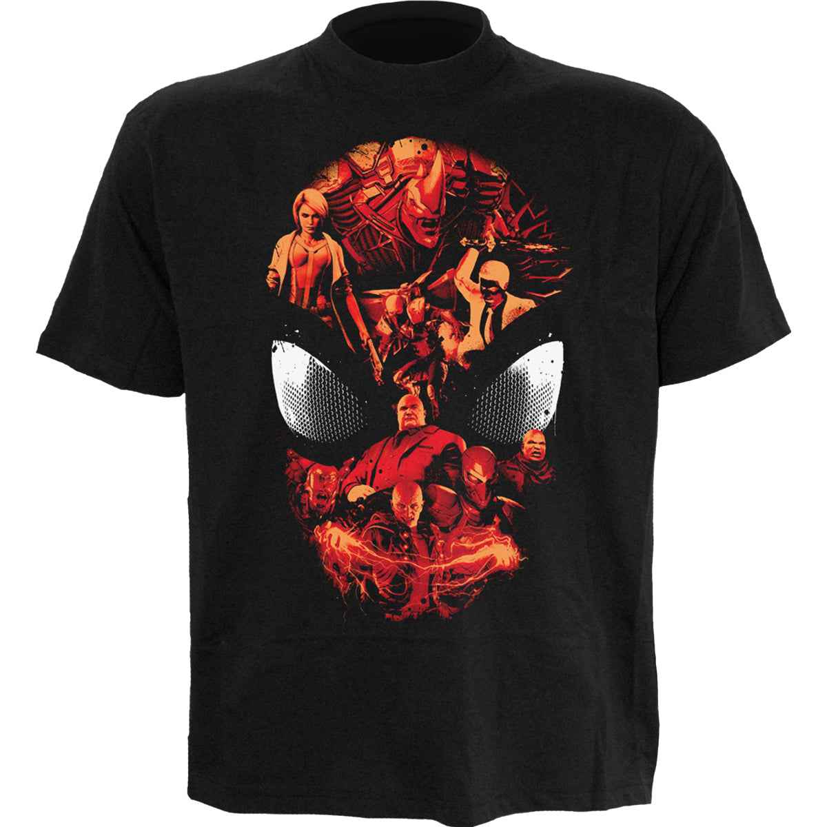 SPIDER-MAN VIDEO GAME - CHARACTER ROSTER - Front Print T-Shirt Black - Damned Threads