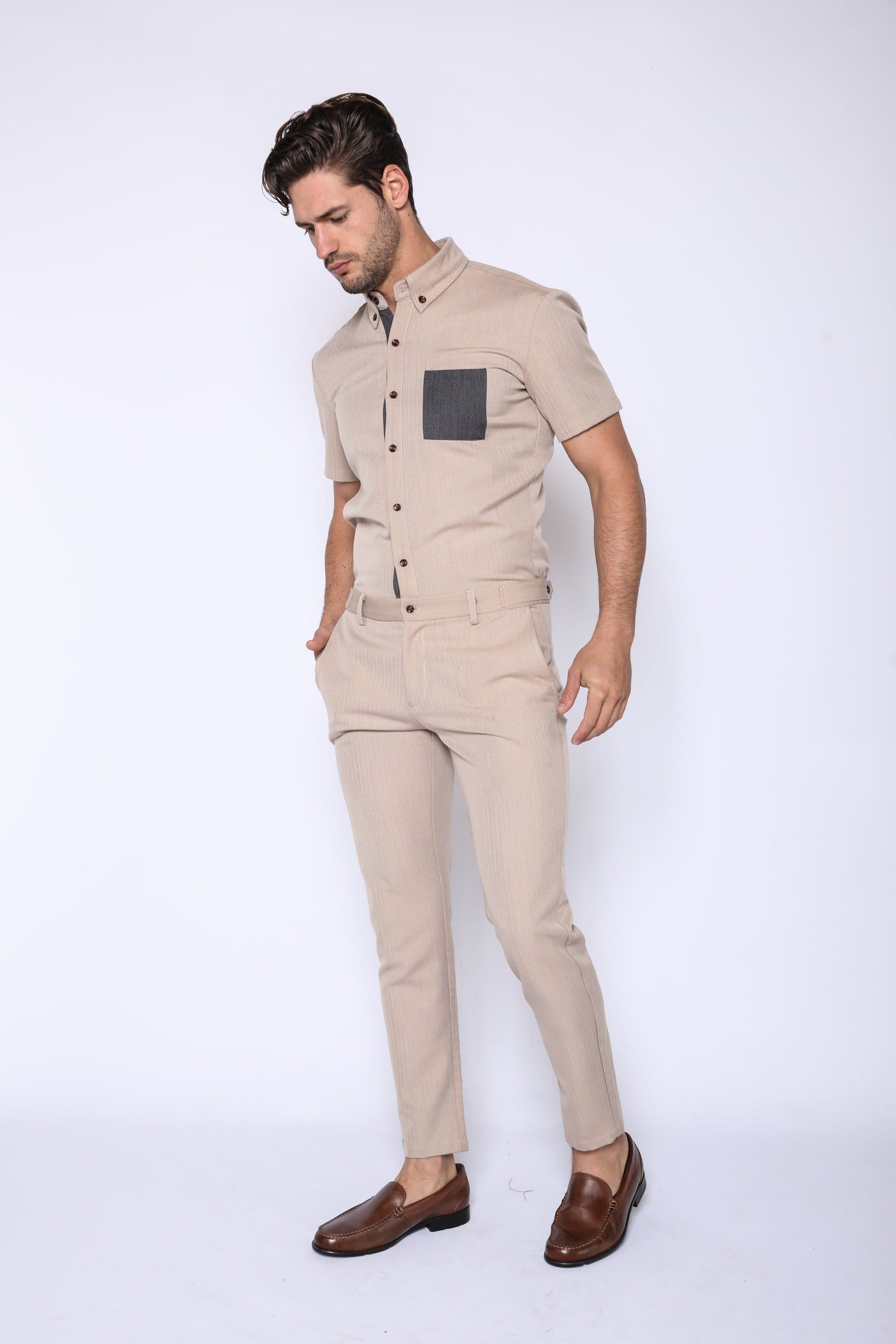 Tan Jacquard Jumpsuit - Limited Edition - Damned Threads