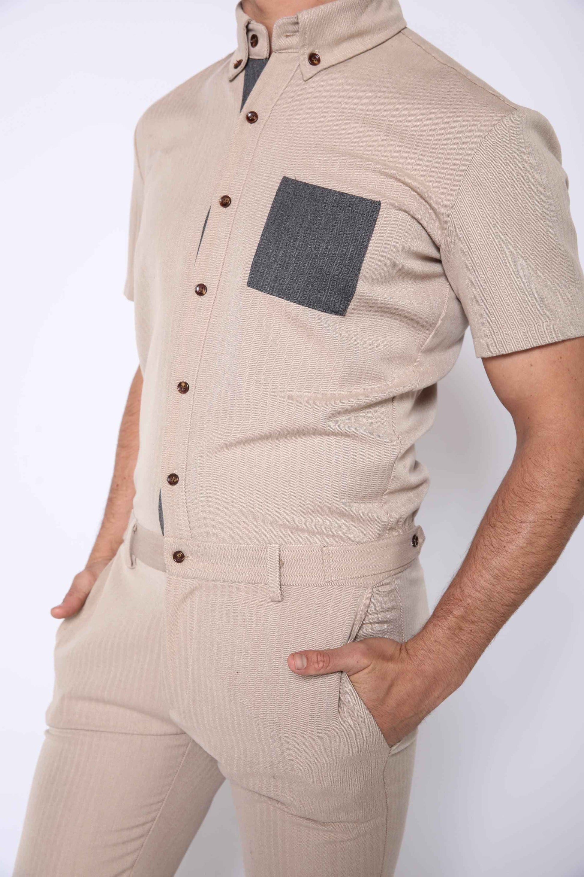 Tan Jacquard Jumpsuit - Limited Edition - Damned Threads