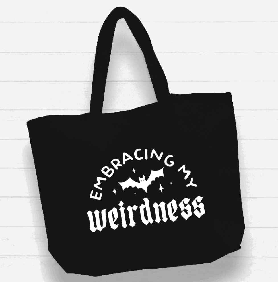 Beach Bag / XL Tote Bag - "embracing my weirdness" - Damned Threads