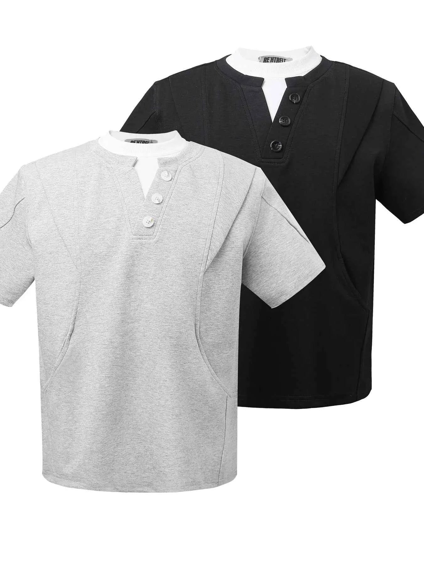 Men's Casual Henley Short Sleeve T-Shirt