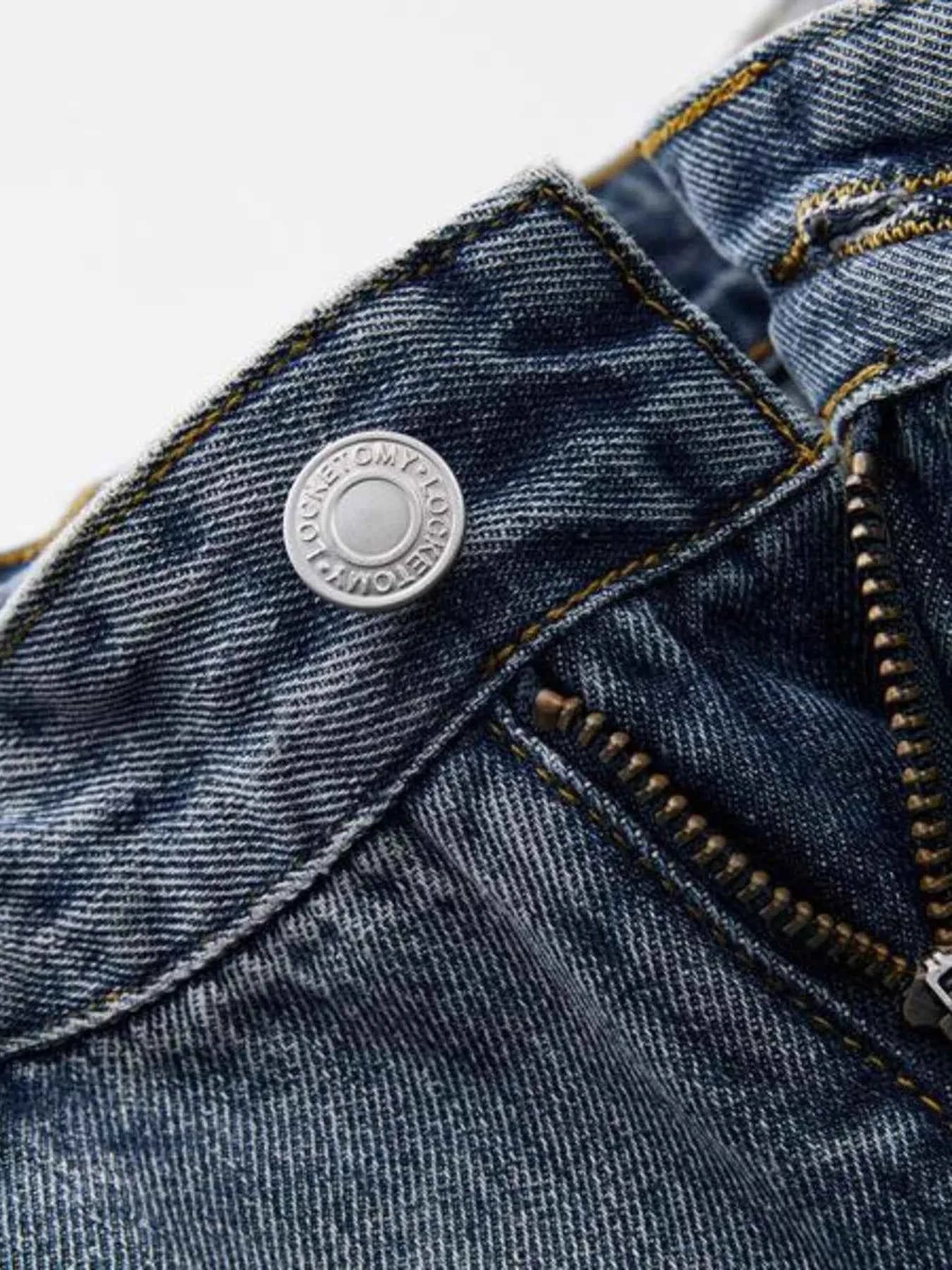 Men's Full Size Wash Wide Leg Jeans Plus Size