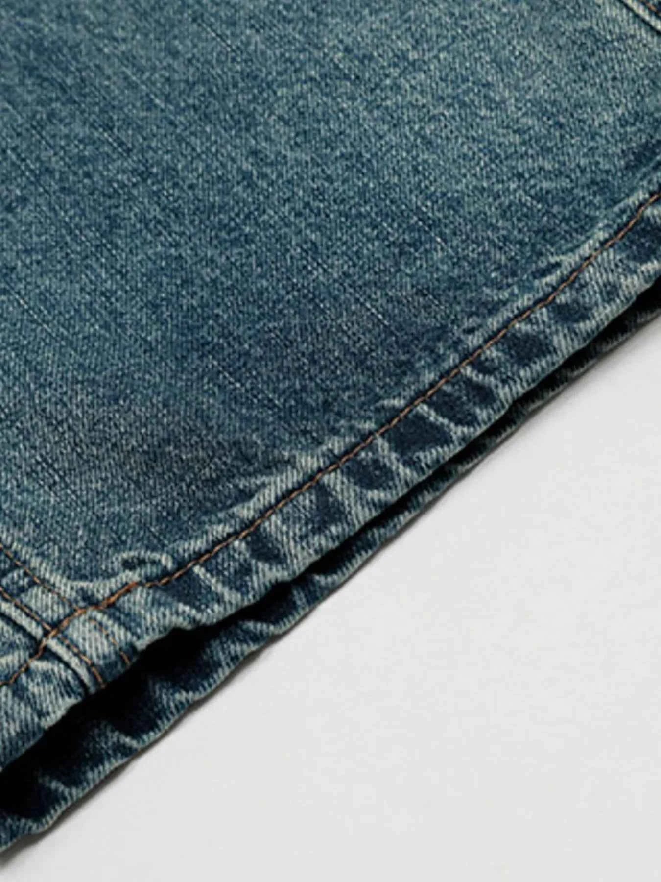 Men's Vintage Wash Wide Leg Denim Jeans