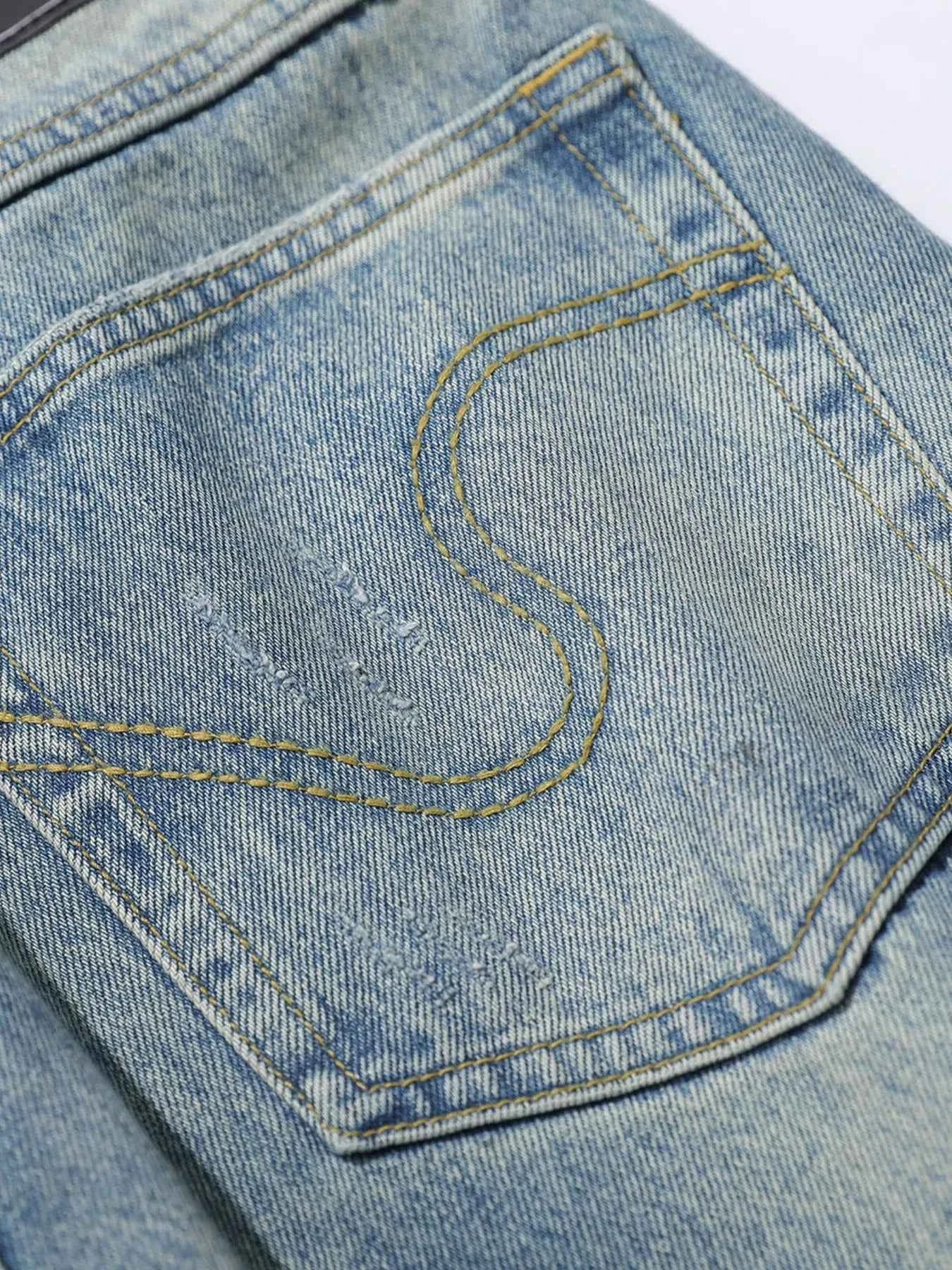 Men's Wide Leg Baggy Washed Jeans