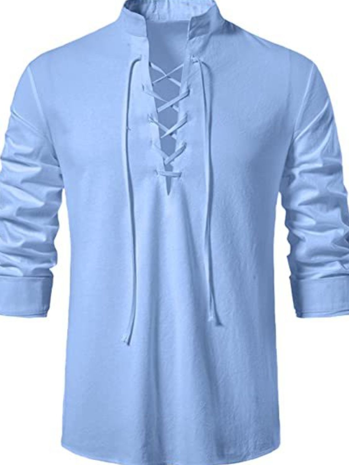 Men's Lace Up Long Sleeve Blouse - Damned Threads